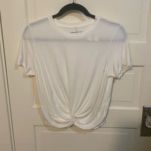 American Eagle Short Sleeve Cropped Lettuce Hem Knot Tee / T-Shirt Sz M NWT